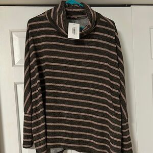 Striped Black and Pink Women's Sweater